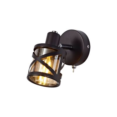 Polly Foco conmutado de 1 luz E14, Bronce aceitado/Cromo pulido/Ámbar / VL09377