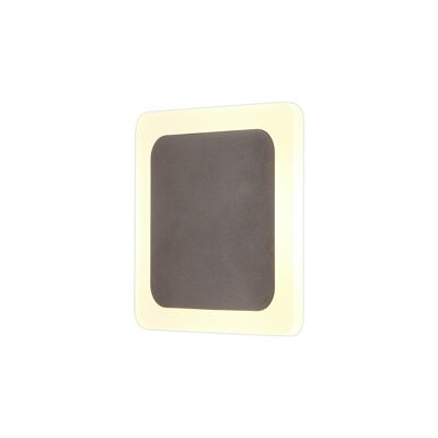 Emma Magnetic Base Wall Lamp, 12W LED 3000K 498lm, 15/19cm Square Centre, Coffee/Acrylic Frosted Diffuser / VLK01666