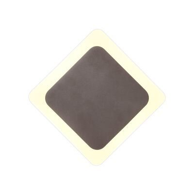 Lámpara de pared con base magnética Emma, LED de 12 W, 3000 K, 498 lm, centro de diamante de 15/19 cm, difusor café/acrílico esmerilado / VLK01667