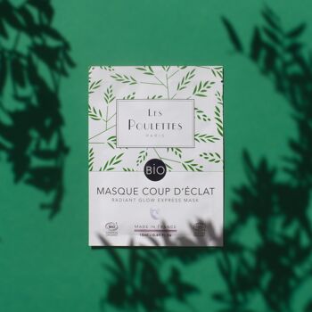 Masque Coup d'Éclat visage tissu -coton organique- Coup d'Éclat certifié Bio Cosmos Organic -  Ecocert 1