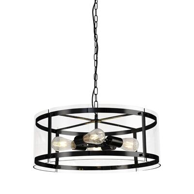 Lily Pendant, 4 Light E27, Matt Black / VL09402