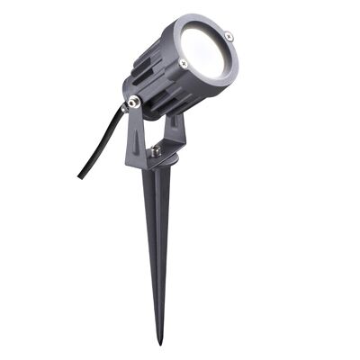 Penelope Spike/Luz de pared, 1 LED de 7 W, 3000 K, 490 lm, 30 grados, IP65, gris/negro, con cable de 2 m, 3 años de garantía / VL09410