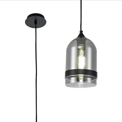 Irina Pendant 15cm Dome, 1 x E27 (Max 20W), Matt Black & Smoke / VL09720