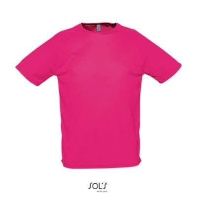 Camiseta running para hombre - SPORTY Rosa Fluor 2