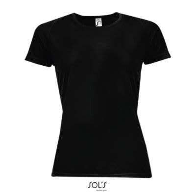 Camiseta running  de mujer - SPORTY WOMEN Negro
