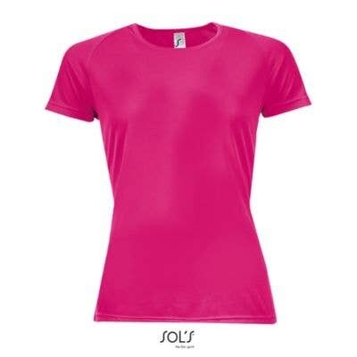 Camiseta running  de mujer - SPORTY WOMEN Rosa Fluor 2