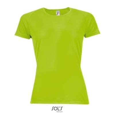 Camiseta running  de mujer - SPORTY WOMEN Verde Neón