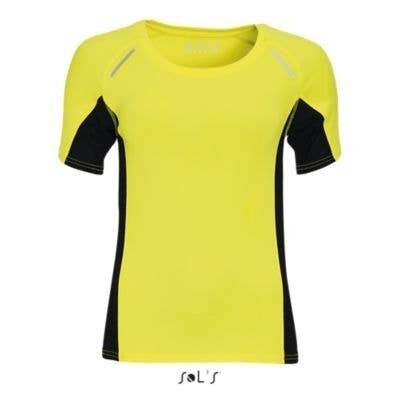 Camiseta running mujer - manga corta - SYDNEY WOMEN - color Amarillo Neón