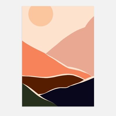 Affiche Poster - Abstrait paysage rose