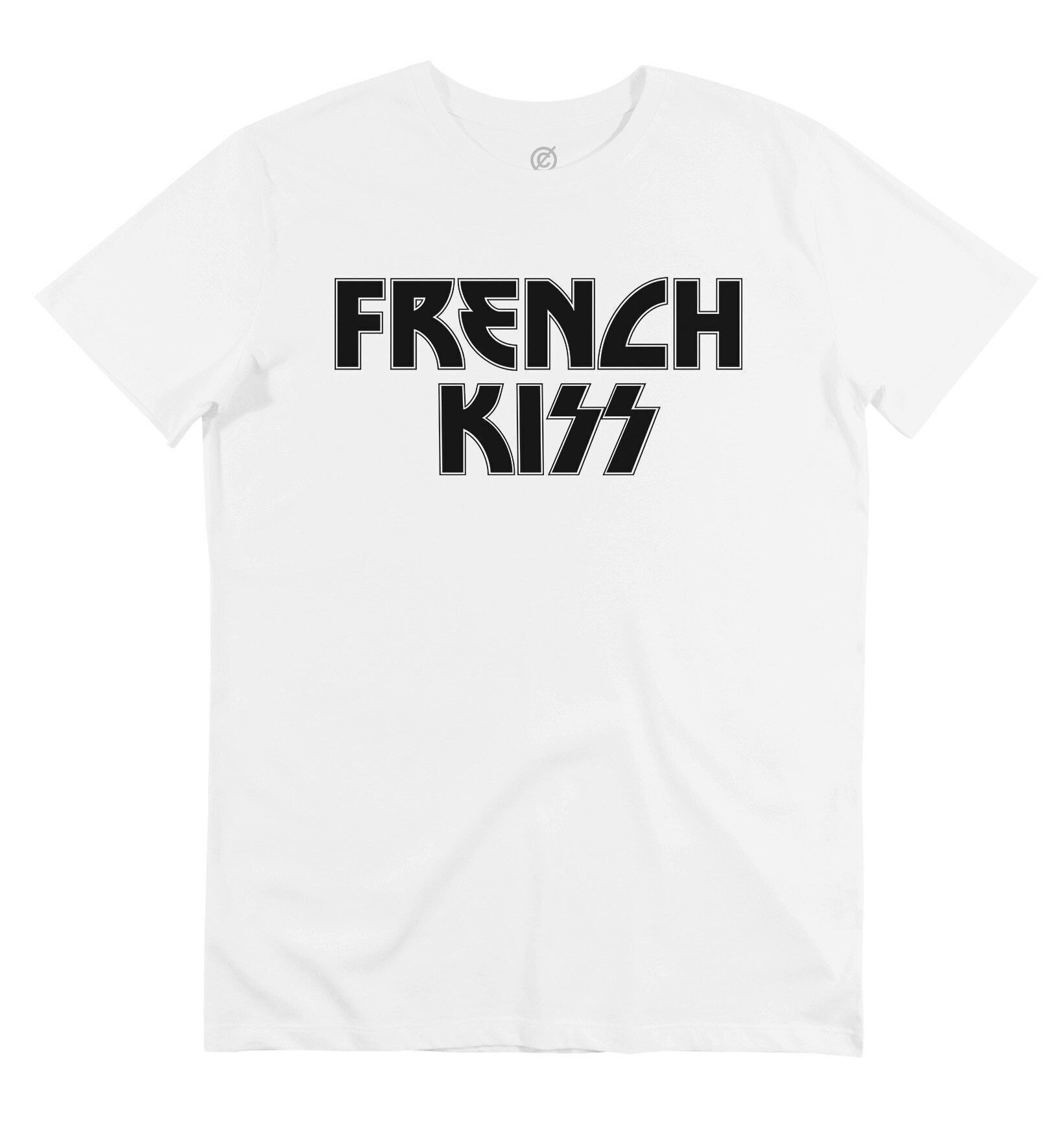 Französisches Kuss-T-Shirt - Rock-Kuss-Gruppen-Logo-Parodie-T-Shirt