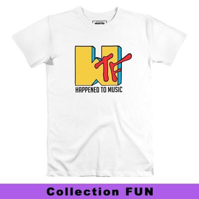 T-shirt WTF Happened - Logo Humor MTV - Cotone biologico