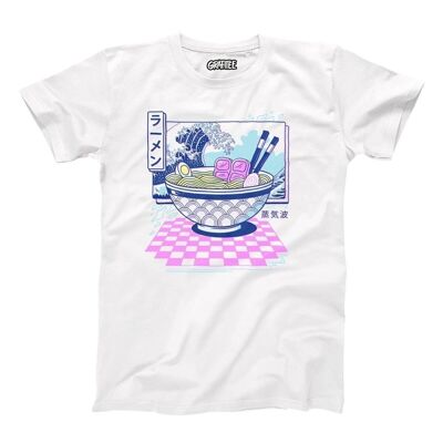Camiseta Vaporwave Ramen - Ilustración Ramen Versión Synthwave