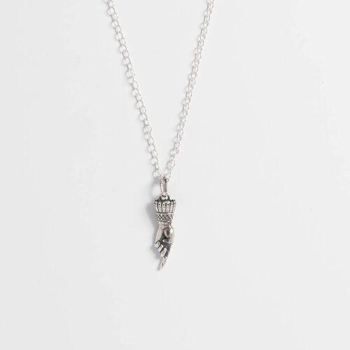 Frida Kahlo Pointing Hand Necklace Sterling Silver