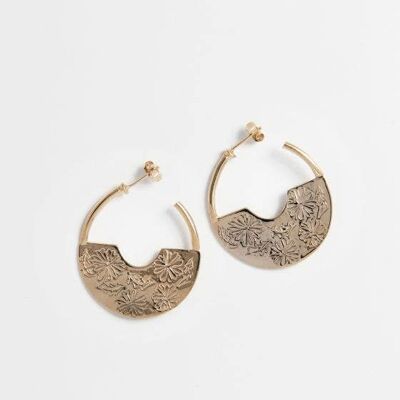 Frida Kahlo Gold Creole Hoop Earrings