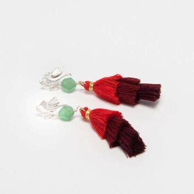 Frida Kahlo Bird Drop Tassel Earrings