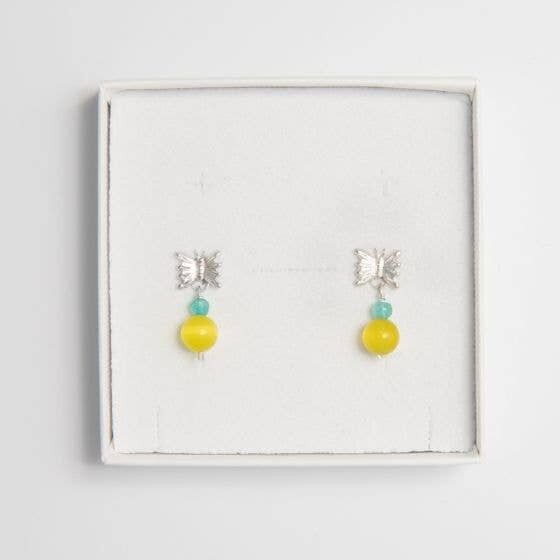 Frida Kahlo Orecchini pendenti con pietre preziose a forma di farfalla