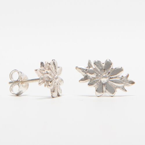 Frida Kahlo Silver Marigold Stud Earrings