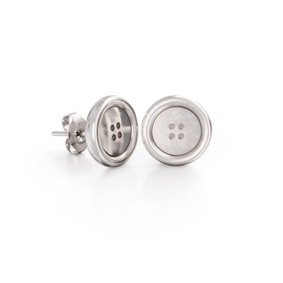 Miffy Button Stud Earrings Sterling Silver