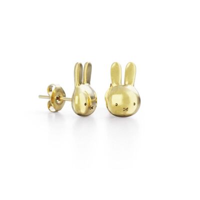 Miffy Mini Head Stud Earrings 18ct Gold Vermeil
