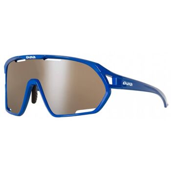 Lunettes de Soleil Vélo Paradiso EASSUN, CAT 3 Solaire et Lentille Argent et Monture Bleue 1