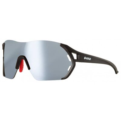Fahrradsonnenbrille Veleta EASSUN, CAT 3 Solar und silberne Gläser, verstellbar, schwarzer Rahmen