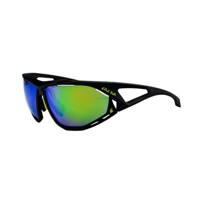 Mountainbike Epic EASSUN Sonnenbrille, CAT 3 Solar und grüne Gläser, schwarzer Rahmen