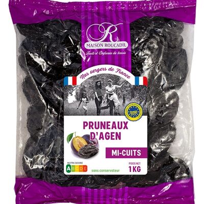 Semi-cooked Agen prunes - 1kg bag