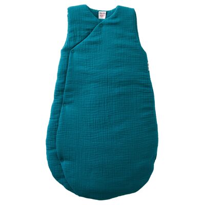 Sleeping bag form kimono double gauze green peacock 0-6M