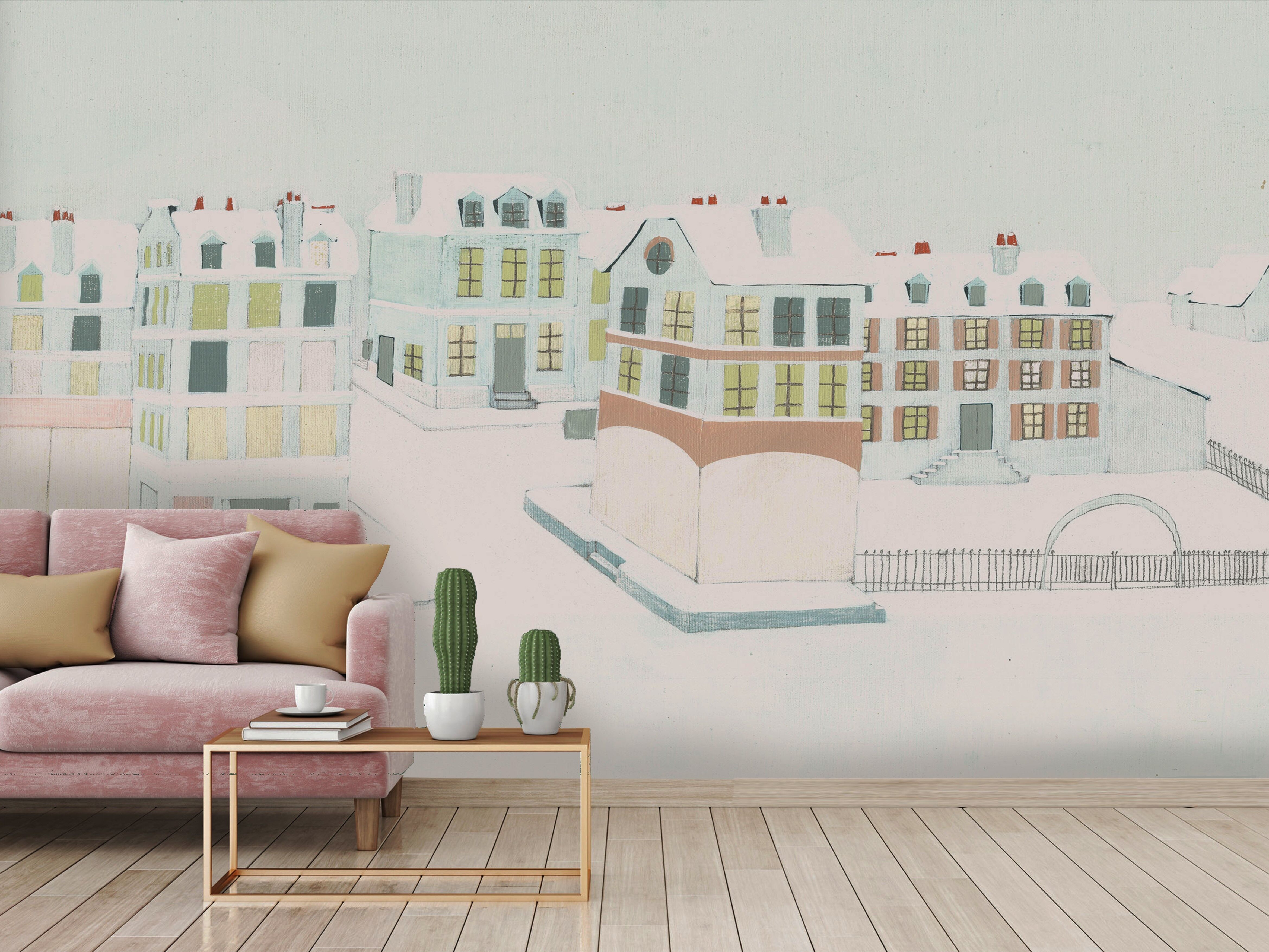 Carta da parati panoramica: Il villaggio bianco