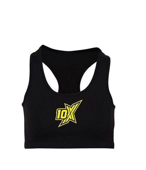 10X Athletic Sports Bra - Black/Yellow