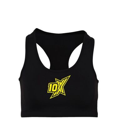 10X Athletic Sports Bra - Black/Yellow