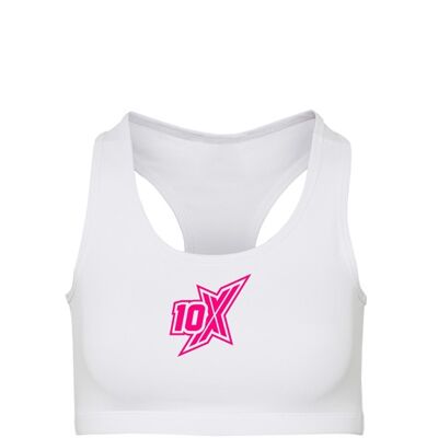 10X Athletic Sports Bra - White/Pink