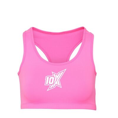 10X Athletic Sports Bra - Pink/White