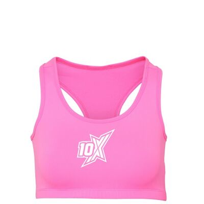10X Athletic Sports Bra - Pink/White