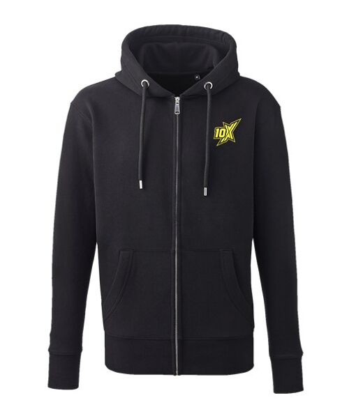 10X ATHLETIC BLACK ZIP LOGO HOODIE - Black/Yellow