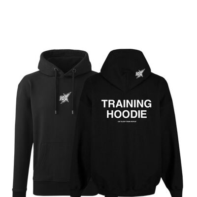 10X ATHLETIC BLACK TRAINING HOODIE - Black/White