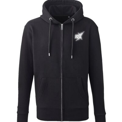 10X ATHLETIC BLACK ZIP LOGO HOODIE - Black/Grey