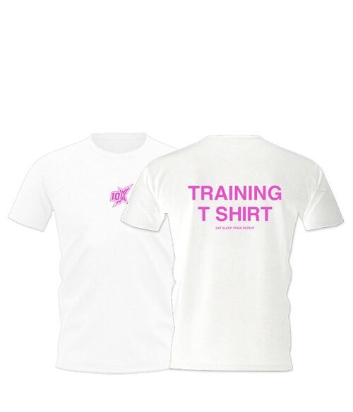 10X TRAINING T-SHIRT, WHITE - White/Pink
