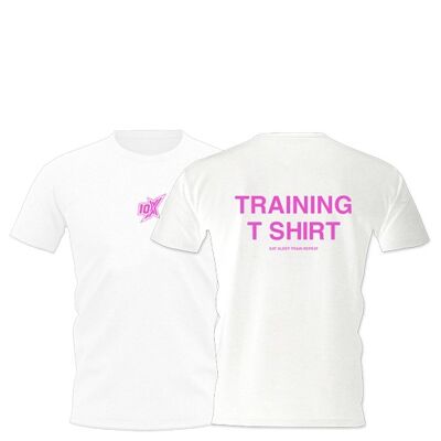 10X TRAININGS-T-SHIRT, WEISS - Weiß/Rosa