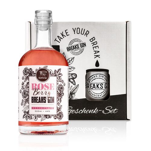 GESCHENK-SET Rose Berry GIN 500ml • BECHER • VERPACKUNG