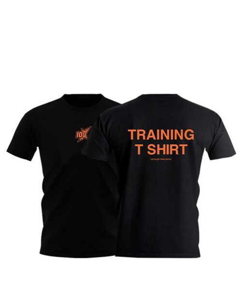 10X TRAINING T-SHIRT, BLACK - Black/Orange