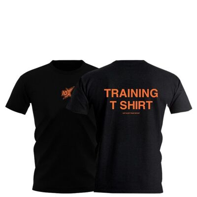 10X TRAINING T-SHIRT, BLACK - Black/Orange