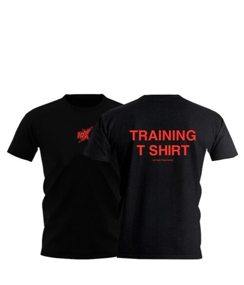 10X TRAINING T-SHIRT, BLACK - Black/Red