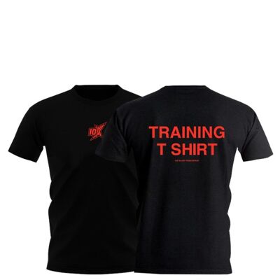 T-SHIRT D'ENTRAÎNEMENT 10X, NOIR - Noir/Rouge