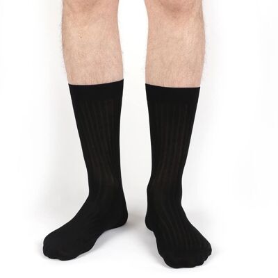 Black Ribbed Socks