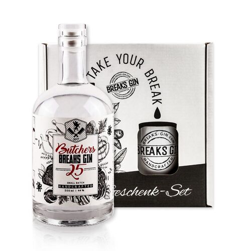 GESCHENK-SET Butchers GIN 500ml • BECHER • VERPACKUNG