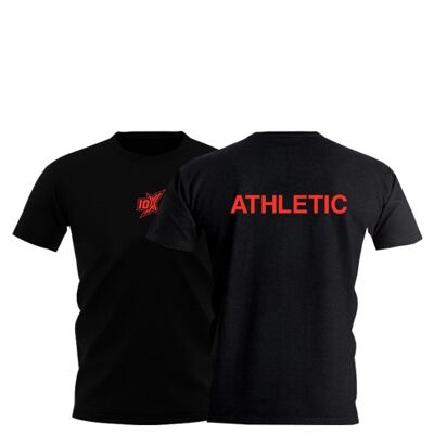 10X LOGO TEE, BLACK - Black/Red