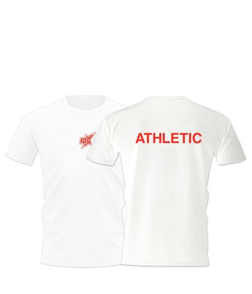 10X LOGO TEE, WHITE - White/Red