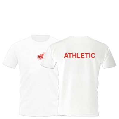 10X LOGO TEE, WHITE - White/Red