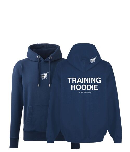 10X ATHLETIC CHUNKY TRAINING HOODIE - Navy/White